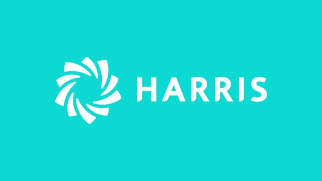 Harris logo on a teal background.