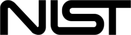 Black lettering of the NIST logo