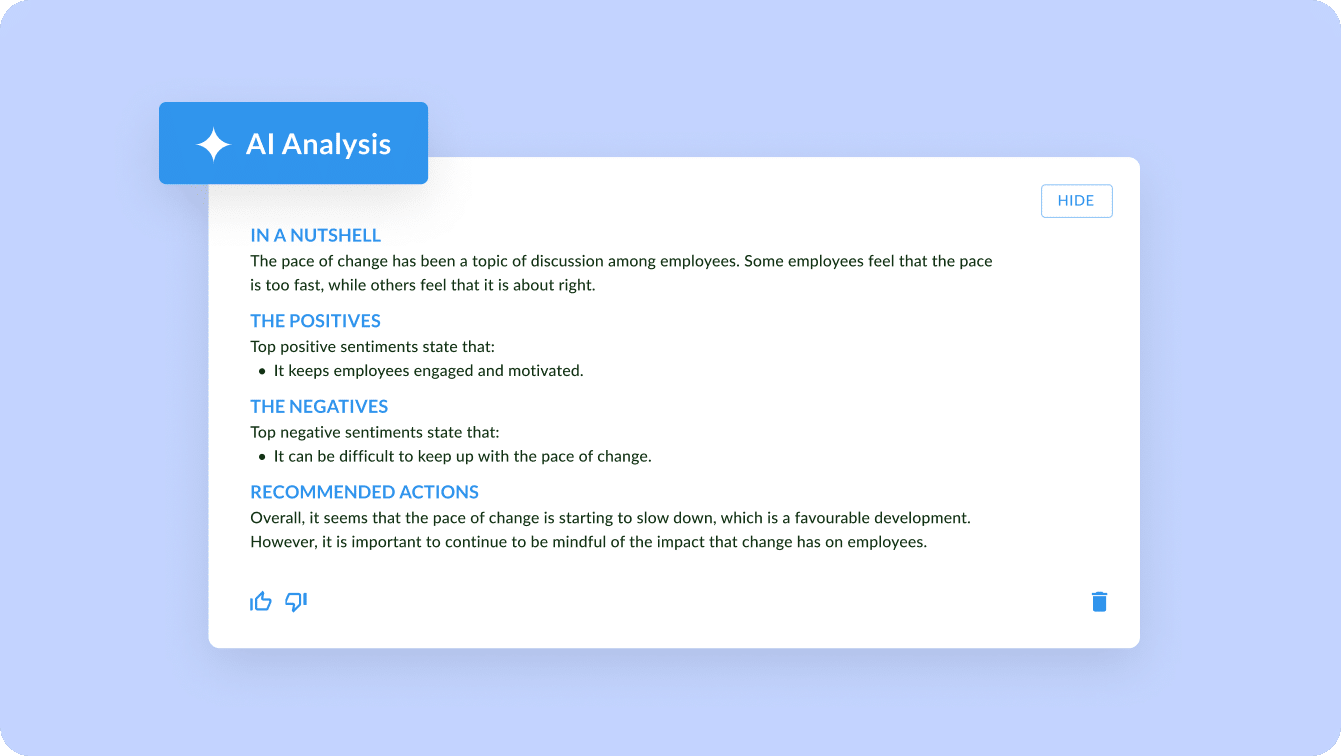 Screenshot of WorkTango's AI Comment Summary feature.